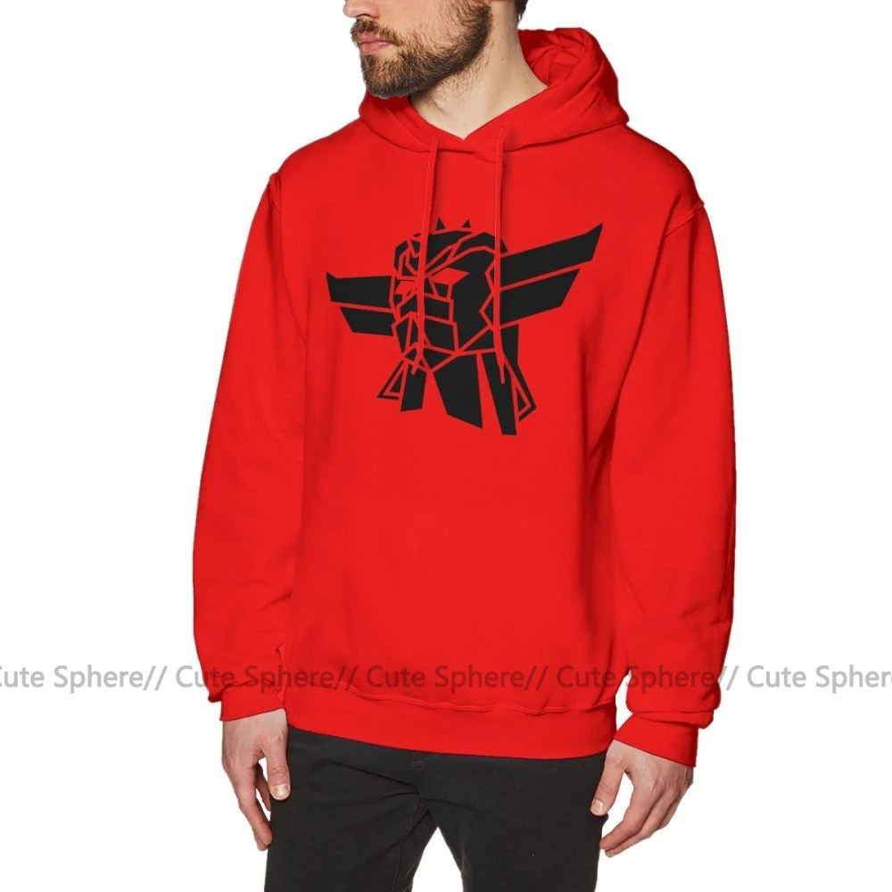 Goldorak худи Goldorak толстовки мужские красный пуловер худи хлопок Большие уличные повседневные осенние длинные толстовки - Цвет: Red