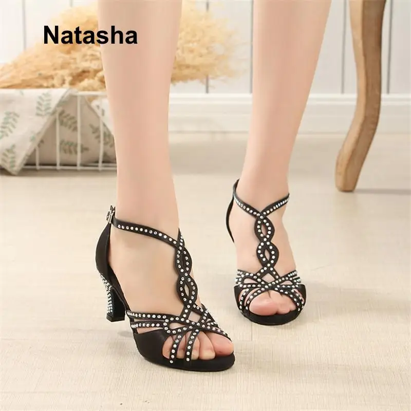 Обувь для латиноамериканских танцев Natasha атласные туфли бальных мягкая подошва