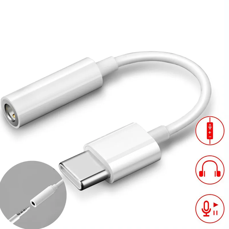 

Type C 3.5 Jack Earphone Cable USB C to 3.5mm AUX Headphones Adapter For Huawei P30 P10 P20 pro Xiaomi Mi 6 8 Audio Cable
