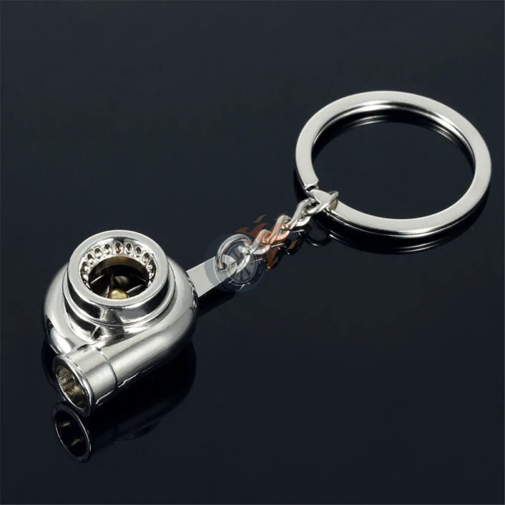 Universal Multi Color Racing Auto Part Model Keychain Zinc Alloy Car Keyring Ring Keyfob Creative Stainless Steel Accessories - Название цвета: SILVER