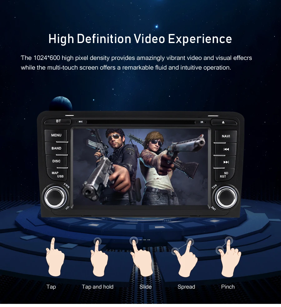 Clearance 7 "Android 9.0 car Radio GPS Navigation Player For Audi A3 S3 2003-2013 Auto Audio DVD Stereo Video Multimedia 4G RAM 2