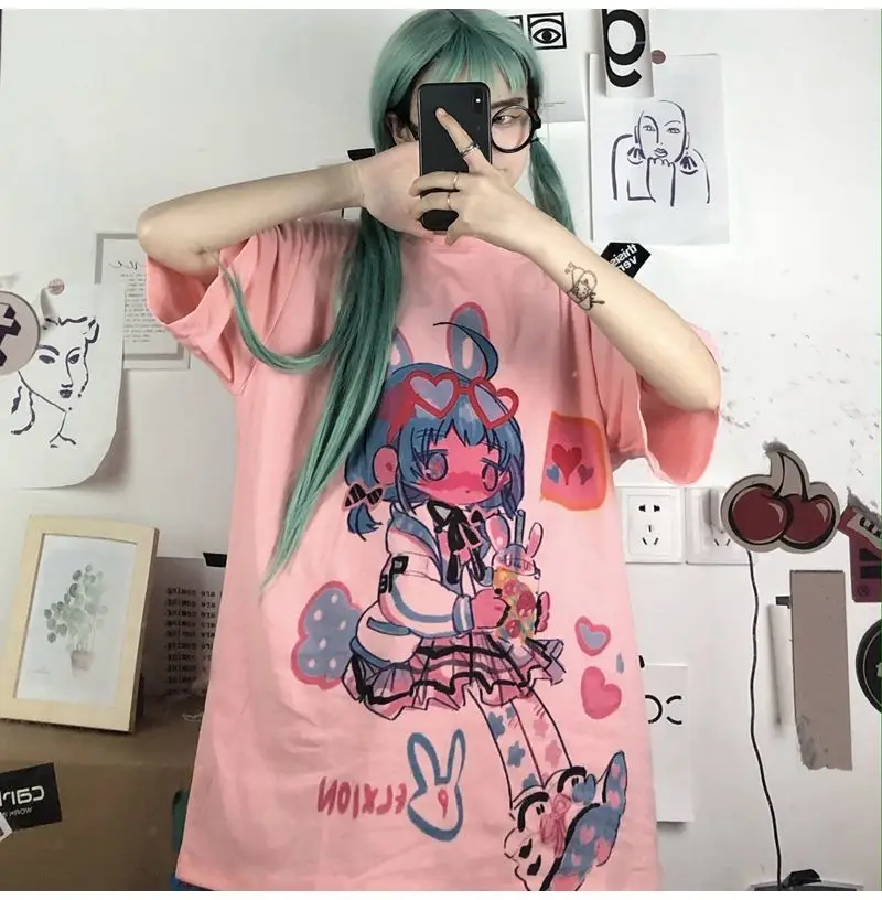 Akemi Vibes Pastel Goth Black Anime Printed T-Shirt – ▷ PASTEL GOTH &  KAWAII GOTH Online Shop ☢️