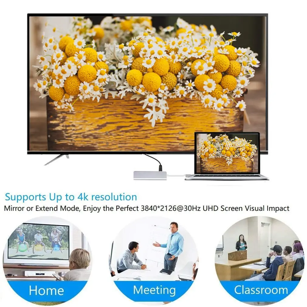 USB C концентратор мульти порт HDMI адаптер 5 в 1 USB C адаптер USB C к HDMI с 3 шт USB 3,0 порты зарядка PD порт