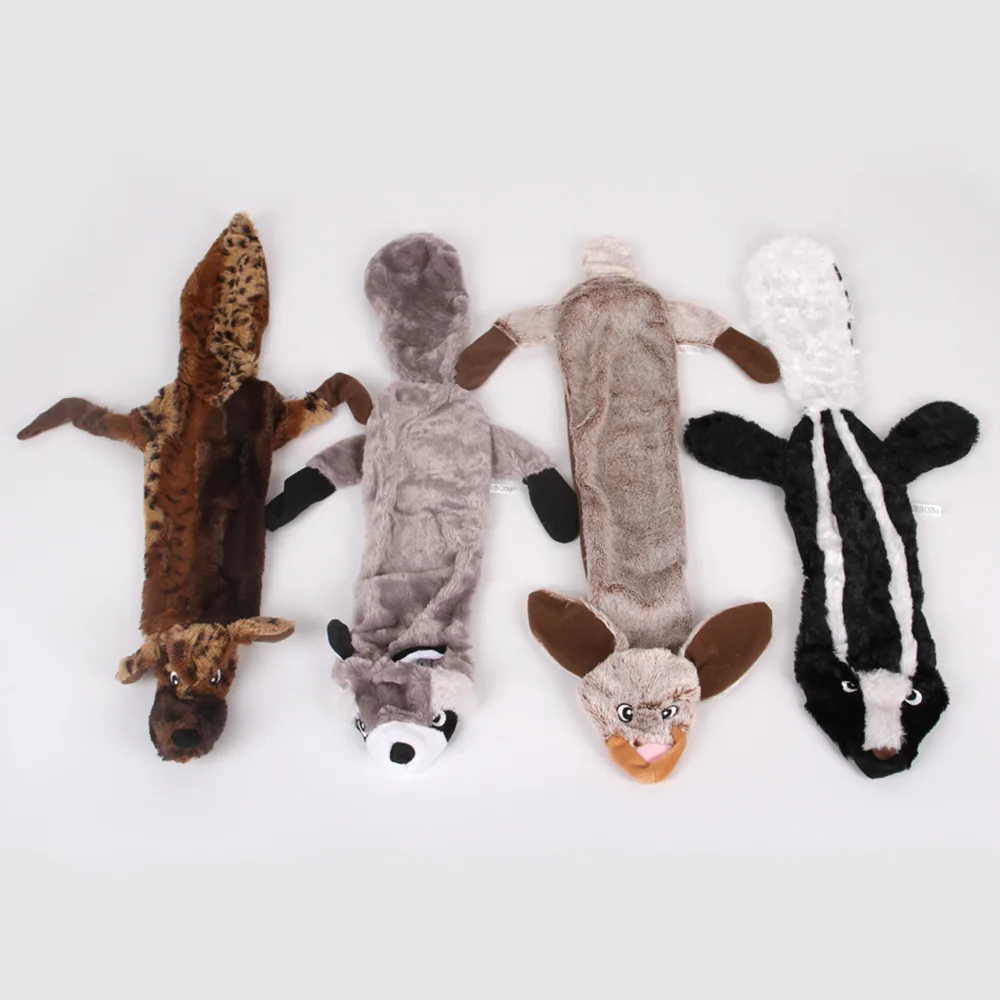 

Cute Wolf Toys Stuffed Squeaking Animals Pet Toy Plush Rabbit Honking Squirrel for Dogs Chew Squeaker Squeaky Dog Toys