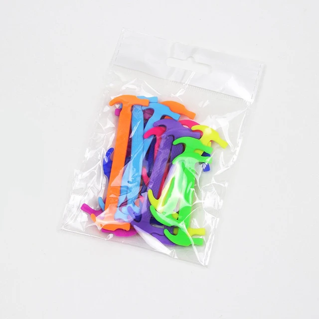 16pcs/set Silicone Shoelaces Elastic No Tie Shoe Laces Kids Adult Fashion Hammer Type Running Sneakers Shoelace Lazy Shoes Laces Random mixed