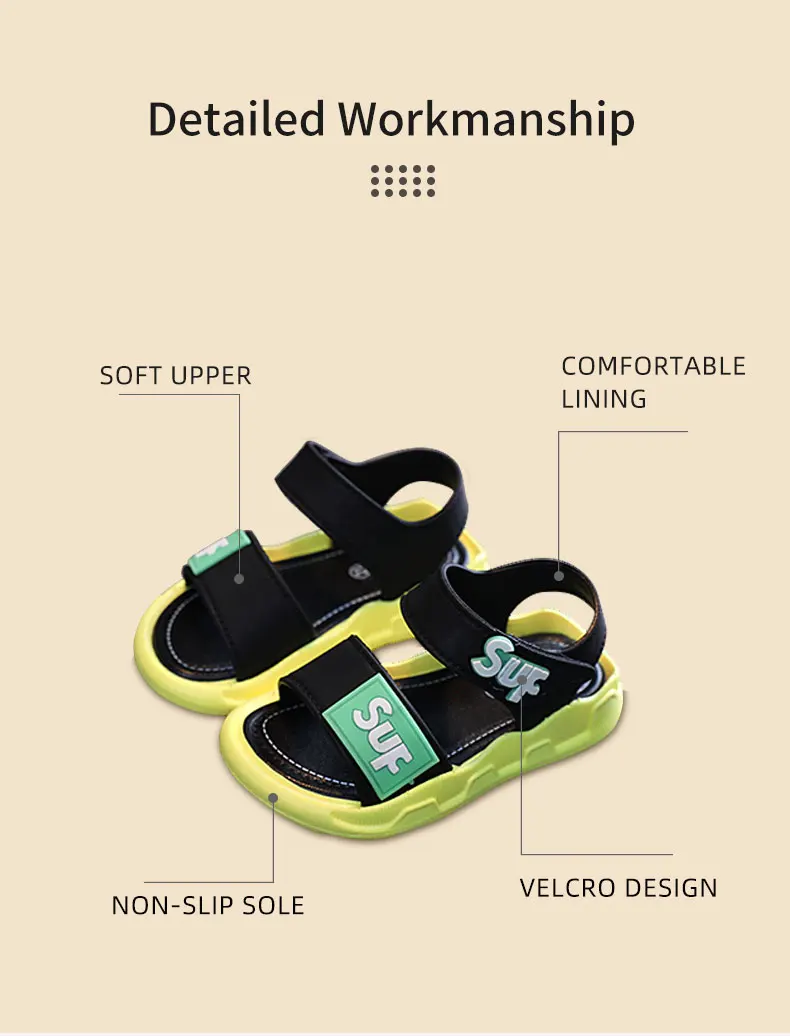 extra wide fit children's shoes Summer Non-slip Breathable Boys Sandals Soft Comfortable Children's Shoes Outdoor Beach Kids Lightweight Sandal Miaoyoutong leather girl in boots