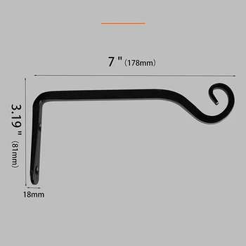 

2pcs Hook Metal Hanging Basket Brackets Outdoor Garden Hanger Hook Wall Kit