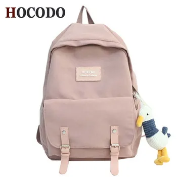 

2020 Fashion Women Backpack Waterproof Nylon Travel Backpack Solid Color Casual School Bag Junior High Shoulder Bag Bagpack