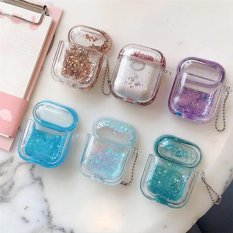 

Liquid Quicksand Glitter Case For Airpods 1 2 Case Cover Wireless Bluetooth Earphone Transparent Headphone Cover On Air Pods 1 2