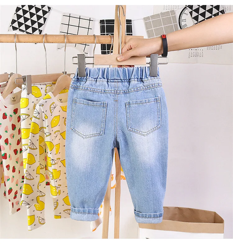 Новинка года; осенние джинсы с милым принтом для девочек; джинсовые брюки