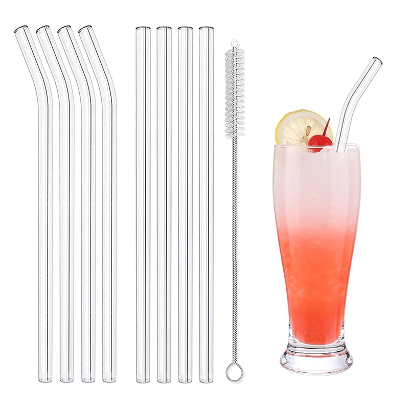 Reusable High Borosilicate Glass Straws Drinking Straw For Smoothies