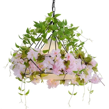 

Net Red Tea Shop Creative Pendant Light Bar Plants Hanging Light Personality Restaurant Pendant Lamp Corridor Flowers Plant Lamp