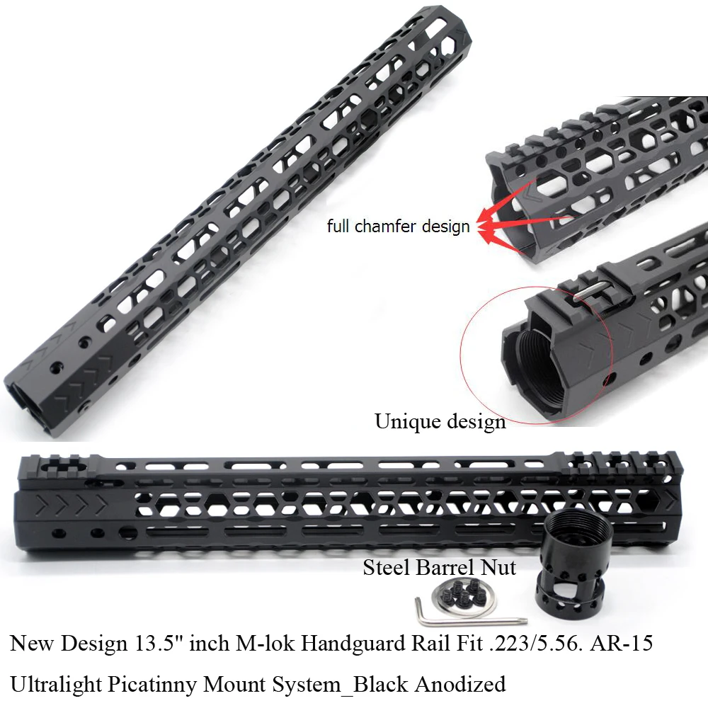 TriRock AR-15. 223/5. 56_13.5 дюймов M-lok Handguard рельсовый прицел система крепления с/нет 3 шт MLOK рельсовые секции черный/красный/коричневый