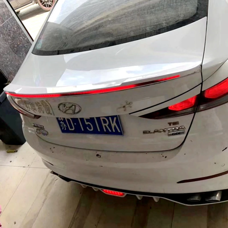 Для hyundai Elantra автозапчасти надрезаемая подкладка, ABS материал с светодиодный цветной спойлер Elantra задний спойлер