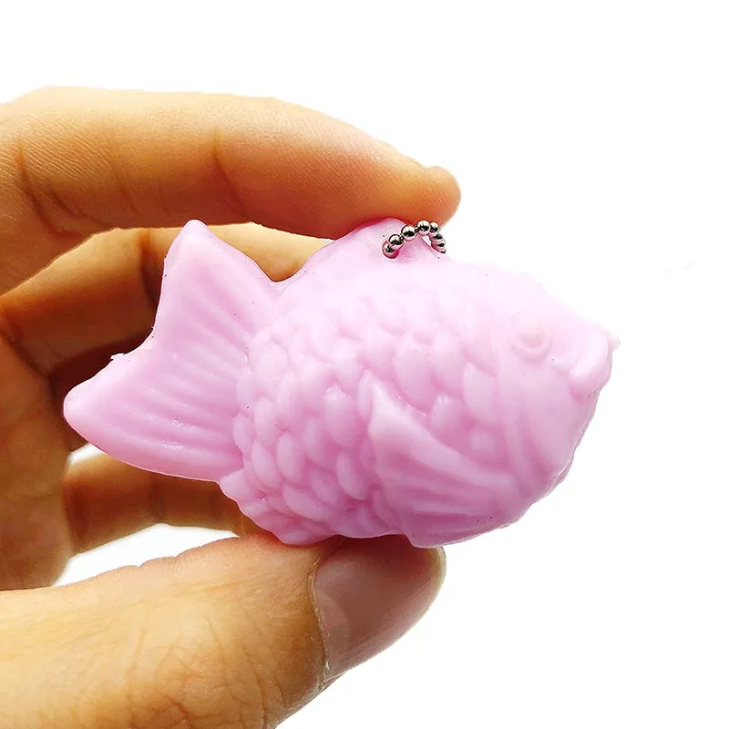 Мини Силиконовые Мягкие рыбки развивающие игрушки антистресс игрушки для детей сжимаемые игрушки для снятия стресса игрушки для девочек медленно растут - Цвет: Розовый