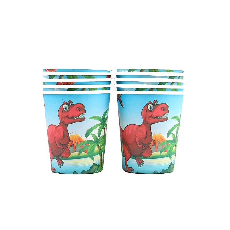 Мотив динозавра салфетки Декор таблички чашки на дни рождения, особые события вечерние малыш душ Мальчики спрос среди детей 60 шт./лот
