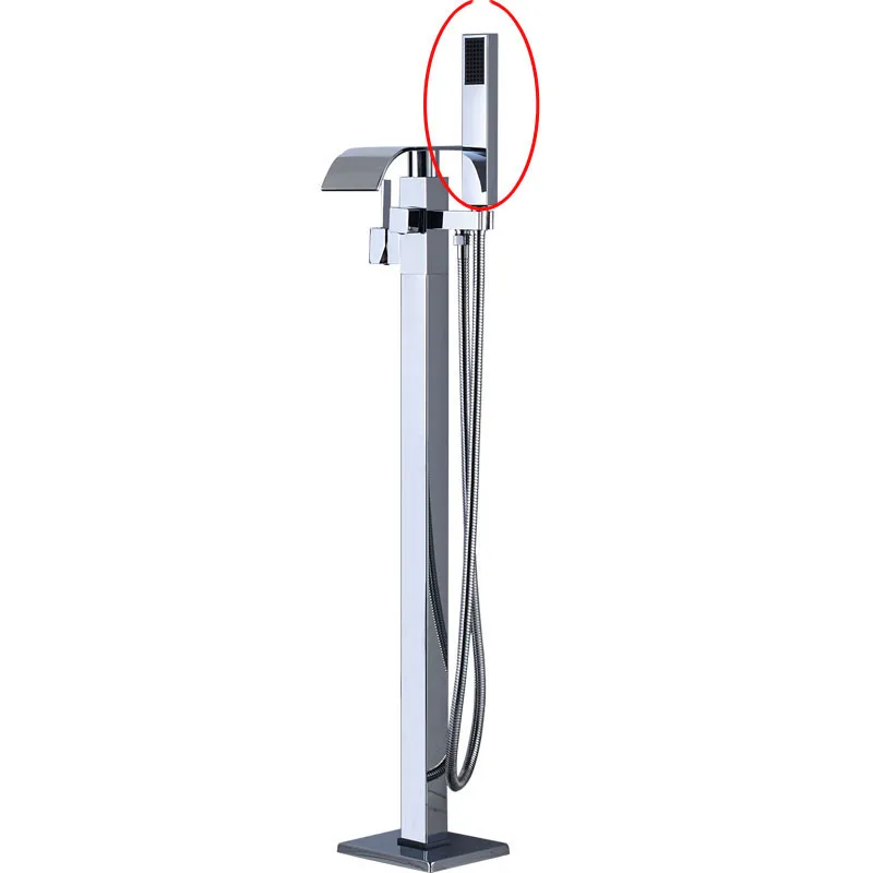 ULGKSD Bath Tub Sink Faucet Chrome Waterfall Bathtub Mixers Free Standing Hot and Cold Bath Shower Set Handshower Floor Mounted