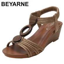 BEYARNE sandali con zeppa bohémien donna sandali da donna Vintage scarpe romane antiscivolo sandali Casual da donna scarpe da gladiatore con plateau