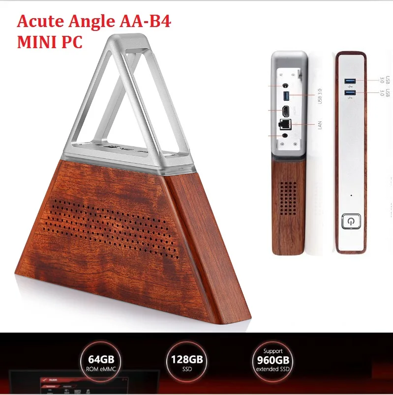 Острый угол AA B4 DIY Мини ПК Intel Apollo Lake N3450 8 Гб RAM 64 EMMC + 128 SSD 2 4G 5 8G WiFi 1000 Мбит/с BT4.0 PK PIPO