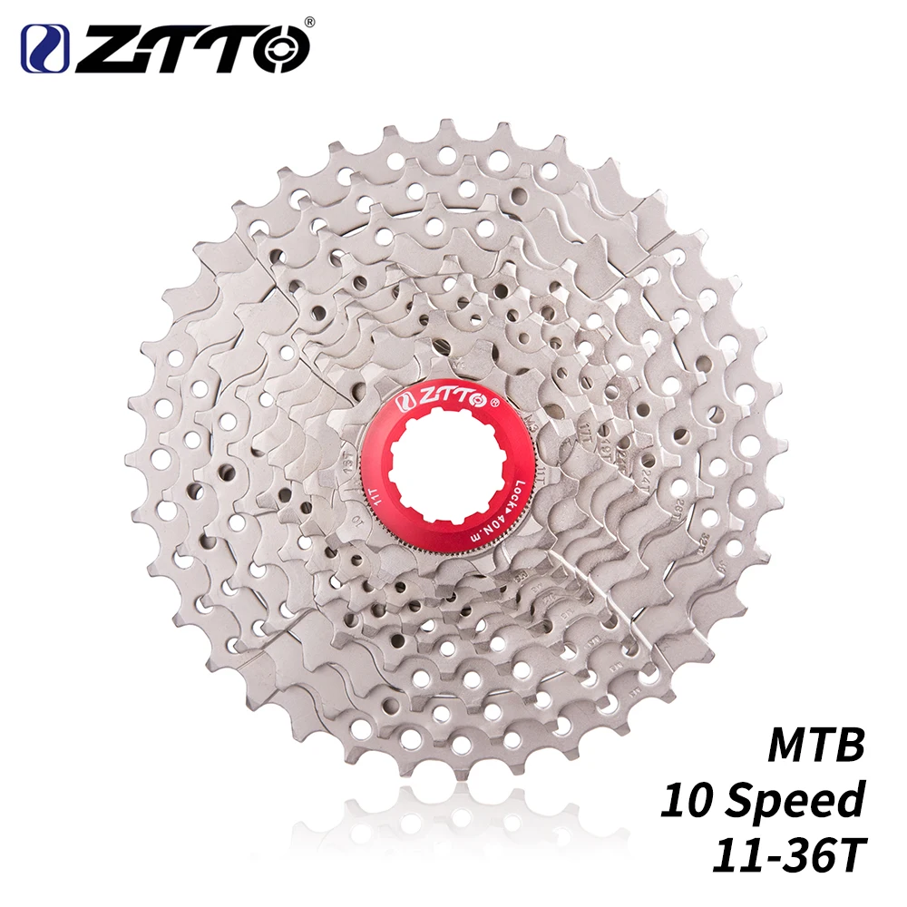 

ZTTO 10 Speed 11-36T Cassette Silver 10S Steel Freewheel Parts For Mountain Bike High Tensile Steel Bicycle Accessories