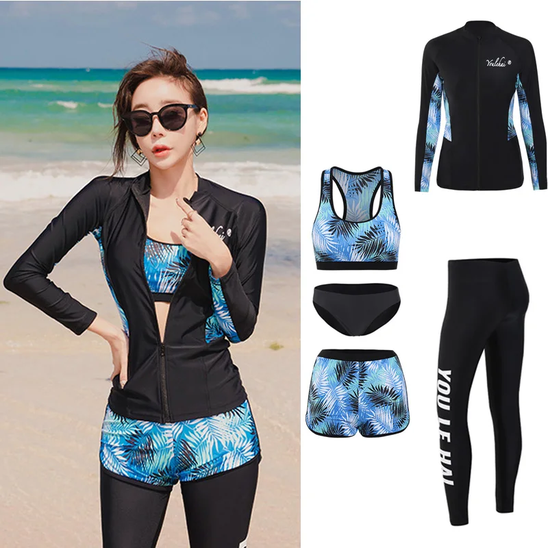 Women Scuba Swimming Shirt UV Sun Protection Long Sleeve Rash Guards Lycra Top 