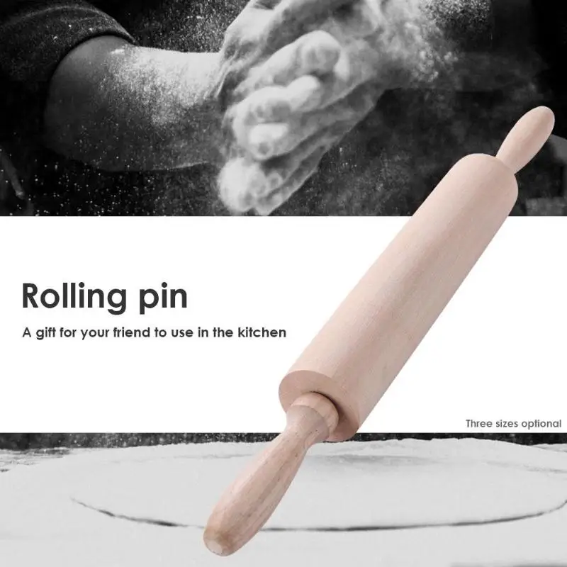 Solid Wooden Roller Baking Cookies Pastry Pizza Wide Noodle Biscuit Fondant Cake Dough Rolling Pin Kitchen Small Gadget