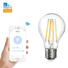 

Dual-color WiFi Smart Filament LED Light Bulb Dimming Color EWeLink APP Remote Control Intelligent Timing Bulb For Alexa Google
