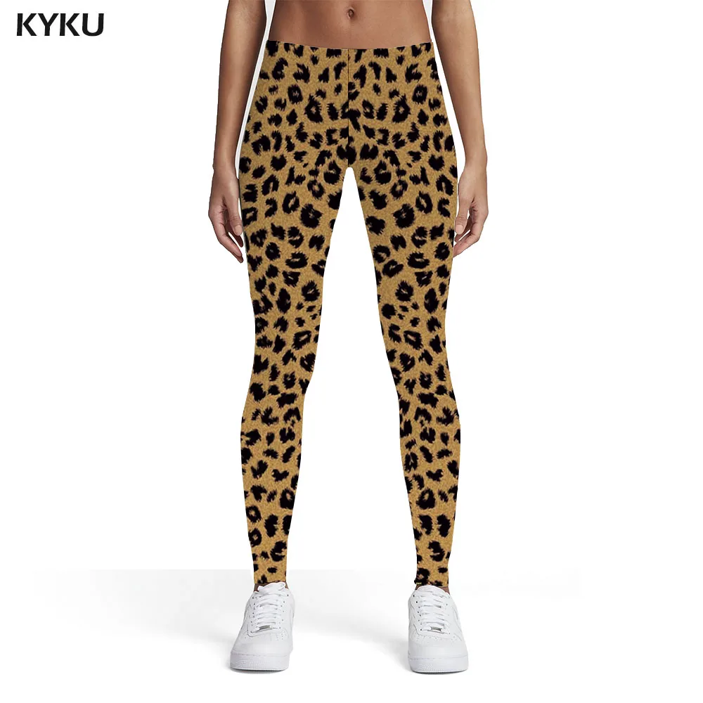 KYKU Black And White Leggings Women Leopard Printed pants Zebra Elastic Art Leggins Womens Leggings Pants Fitness Bodybuilding lululemon align leggings