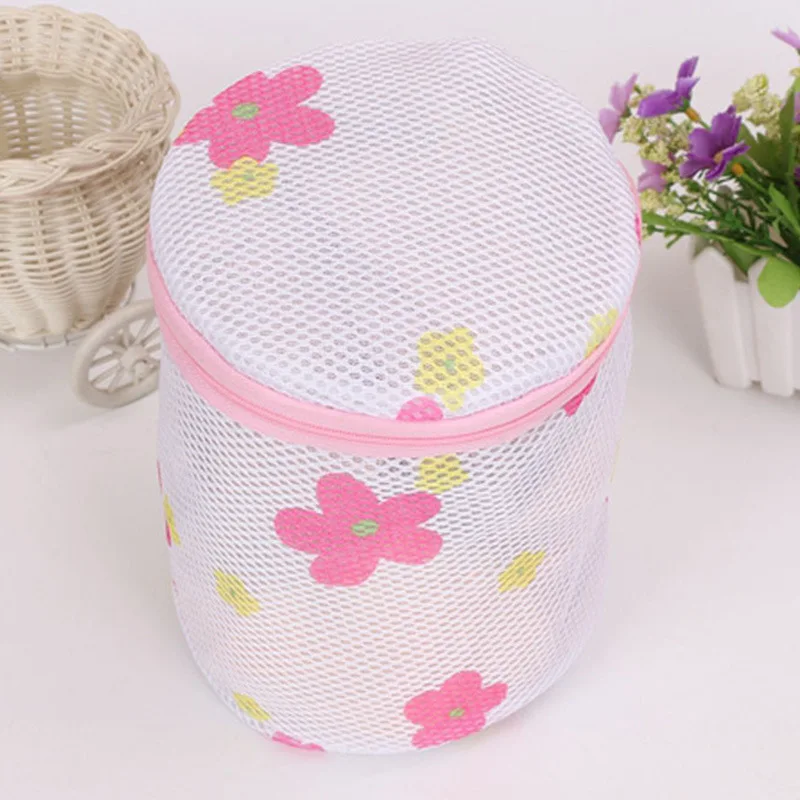 1Pc FLOWER pattern Молнии мешок для стирки одежда стиральная машина мешок для белья помощь белье сетка для стирки мешок Корзина Нижнее белье сетка мешок - Цвет: 1Pc FLOWER pattern