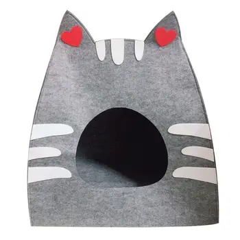 

Felt Cat Dog Nest Out Portable Breathable Folding Pet Nests Basket Shape Cage