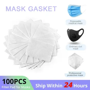 

100/200Pcs Disposable Face Masks Replacement Filtering Pad Breathable Mask Gasket Skin Friendly Respiring Mat