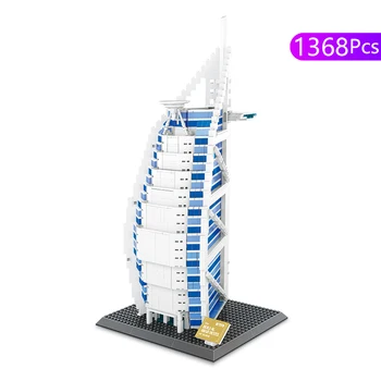 

WANGE 5220 Architecture Dubai Burj Al Arab Building Blocks Lepining Sets City Bricks Classic Skyline Model Kids Toys Gifts