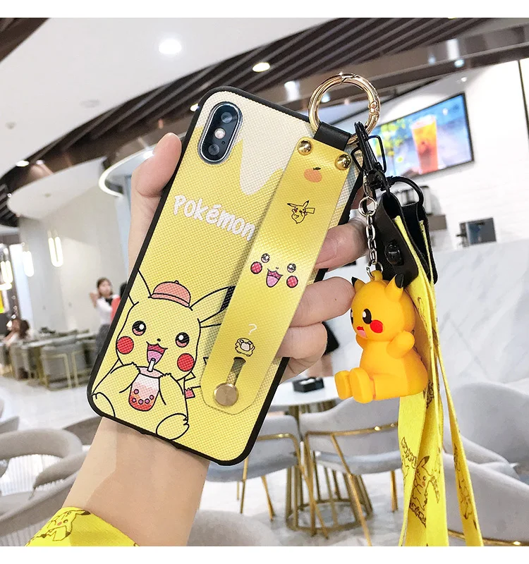 Oneplus 7 pro Crayon Shin-Chan Wrist Strap Soft TPU Phone Case for Oneplus 3 3T 1+5 5T One plus6 6T 1+7 Cute Case+ toy+ Strap