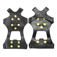 Профессиональные 10 зубьев шипы для льда зимние сапоги бахилы захват марганцевые стальные шипы против скольжения Crampon