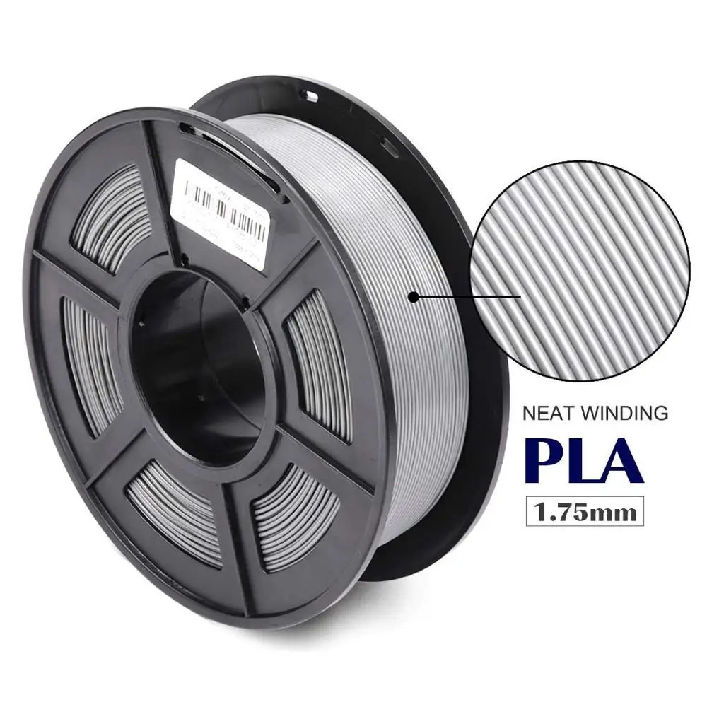 Orderly PLA-Grey SUNLU PLA нити 1,75 мм 1 кг точность Dimmension+/-0,02 мм без запутывания Пластик PLA печатный материал для 3d принтера - Цвет: Orderly PLA-Grey