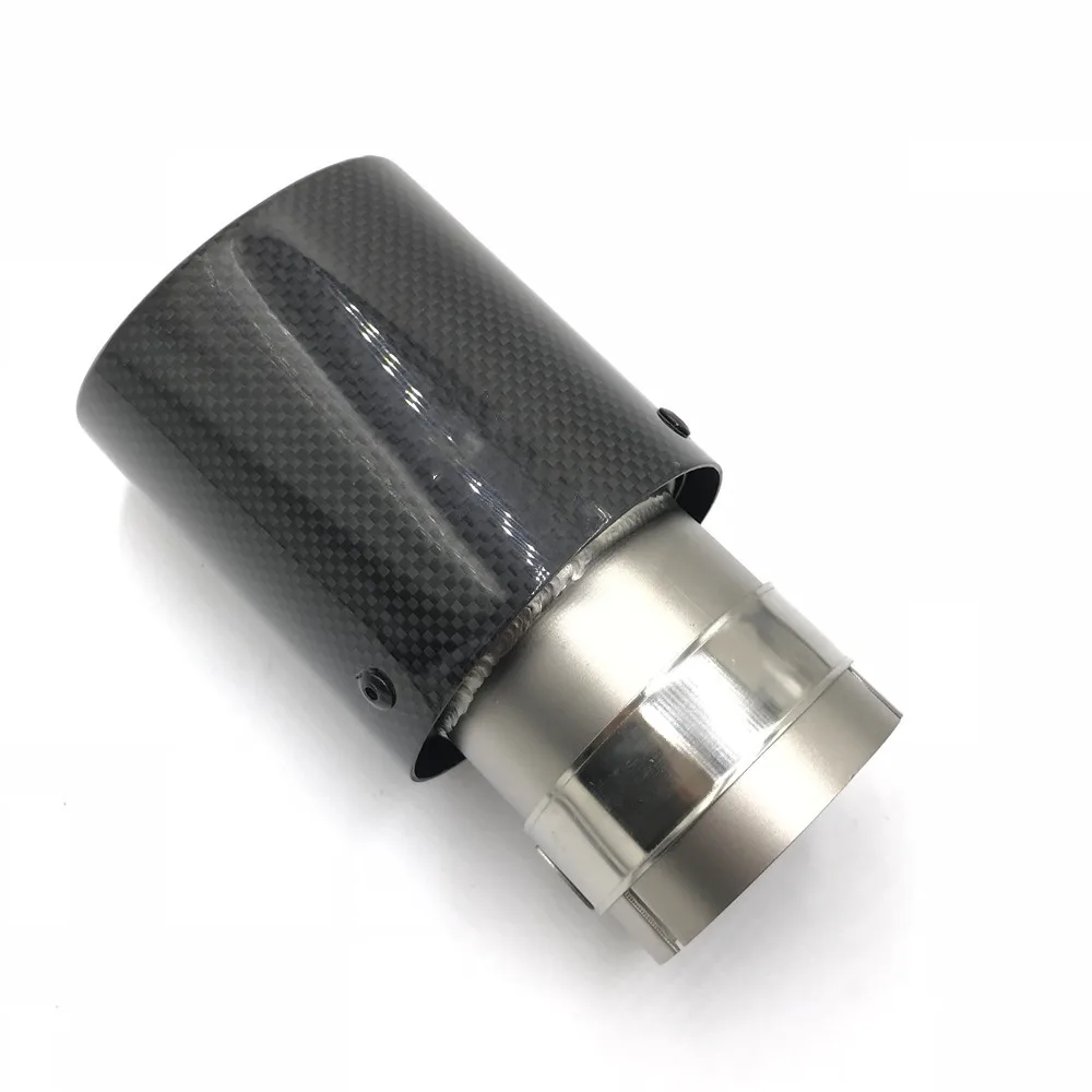 Akrapovic плотная переплетенная Глянцевая углеродистая Автомобильная выхлопная системный глушитель обычный наконечник выхлопная труба универсальная прямая Серебряная нержавеющая сталь