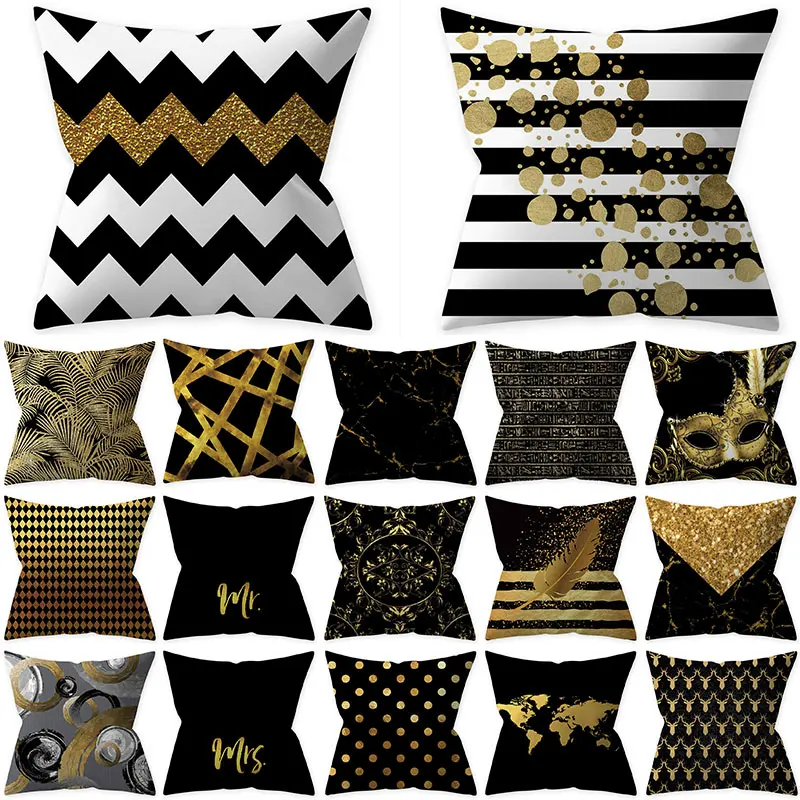 Cushion-Cover Pillowcase Decorative Sofa Throw Polyester Home 45--45cm Golden Car 1pcs