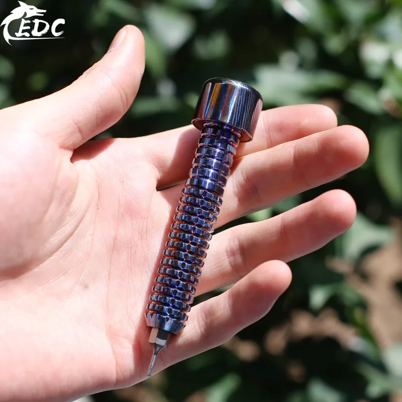 All-titanium horses A171 ручной титановый сплав EDC титановая лошадь Пальмовая отвертка конус многофункциональная отвертка с 6mmS2 пакетом - Цвет: All-titanium horses