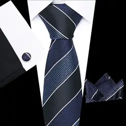 Новый мужской роскошный галстук для мужчин бизнес красный полосатый 100% шелковый галстук набор модный дизайнерский галстук