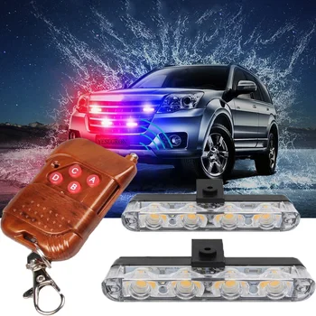 

Hot Wireless Remote 4x4/Led Ambulance Police light waterproof 12V Car Light Flashing Firemen Lights DC Strobe led Warning light