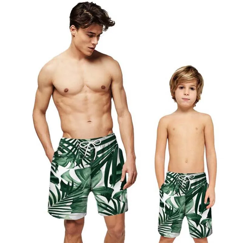 

Summer Father Son Matching Clothes Beach Shorts Boys Quick Dry Surf Short Men Swimwear Running Surfing Sports Beach Shorts