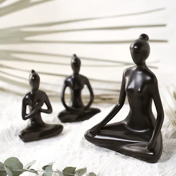 

Home Decoration Desk Decotive Room Accessories Crative Resin People Figurines Statues Modern Yoga Modeling Sculptures Office