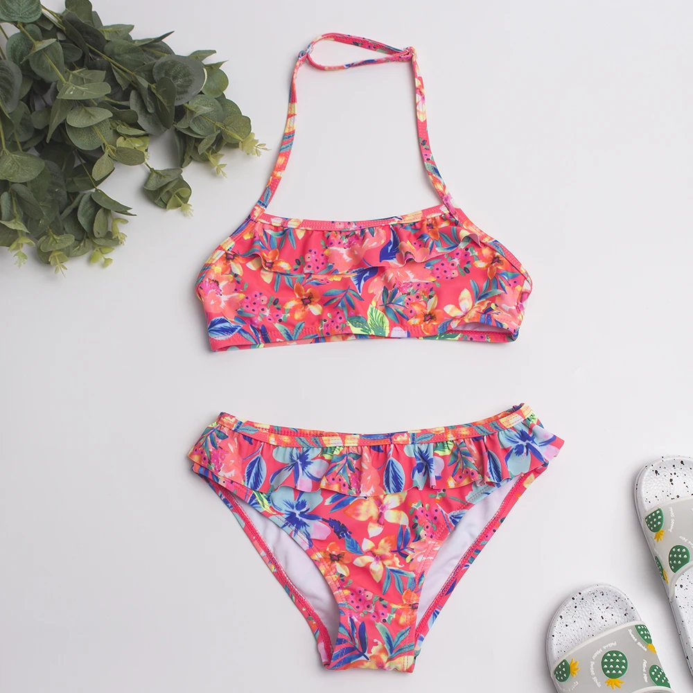 2026 Children's Swimwear Two Piece Butterfly Swimsuit For Girls Halter Summer Bikini Sets Kids Swimsuits Lovely Swimming Suit - 6
