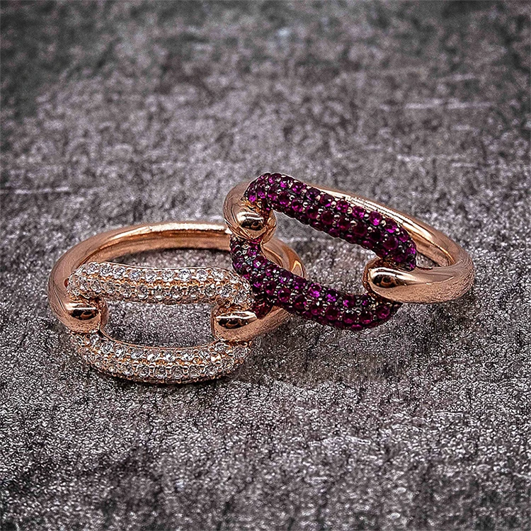 Фирменное кольцо с геометрическим узором из розового золота для женщин и мужчин, кольцо на палец с замком, розовый, белый камень, cz monaco Septeber, ювелирные изделия, аксессуары