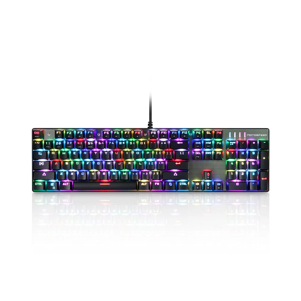 MOTOSPEED CK104 Механическая игровая клавиатура Проводная USB цветная светодиодный