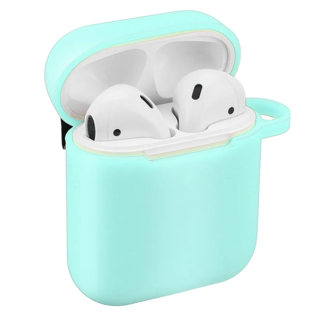 Беспроводной чехол для наушников Airpods 2 и 1 зарядный силиконовый защитный чехол и брелок с помпоном FW3