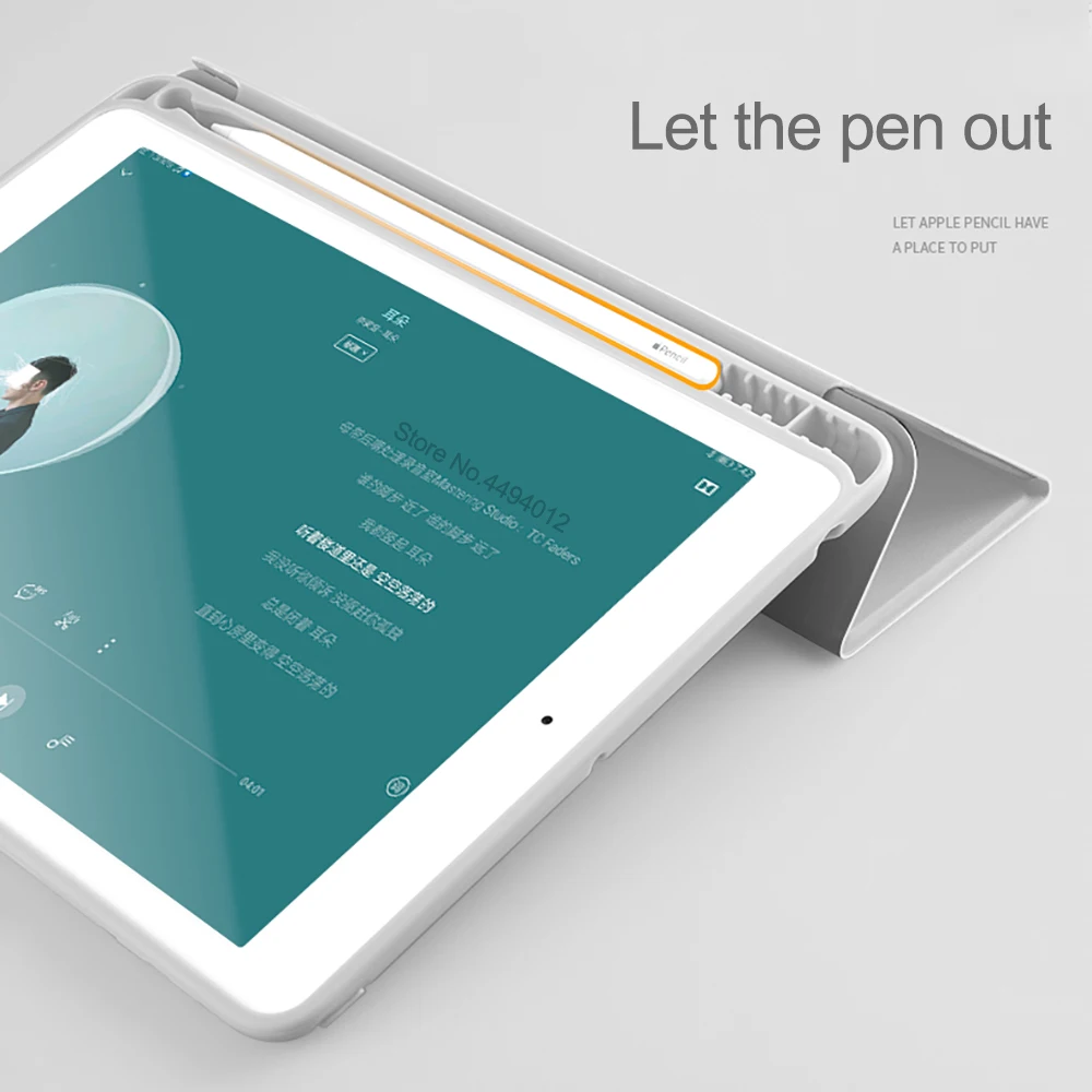 Силиконовый чехол с карандашом для ipad Air 3, 10,5 дюймов,, 7-го поколения, умный чехол для ipad 9,7,, 6th Wake up Funda Shell