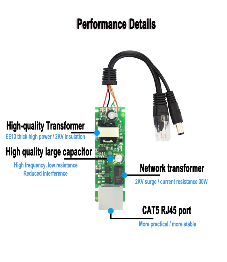 Вход 48 В выход 12 в водонепроницаемый POE сплиттер подходит для не ip-камеры с питанием по POE и беспроводной AP 10/100 Мбит/с разъем POE комплекты кабелей