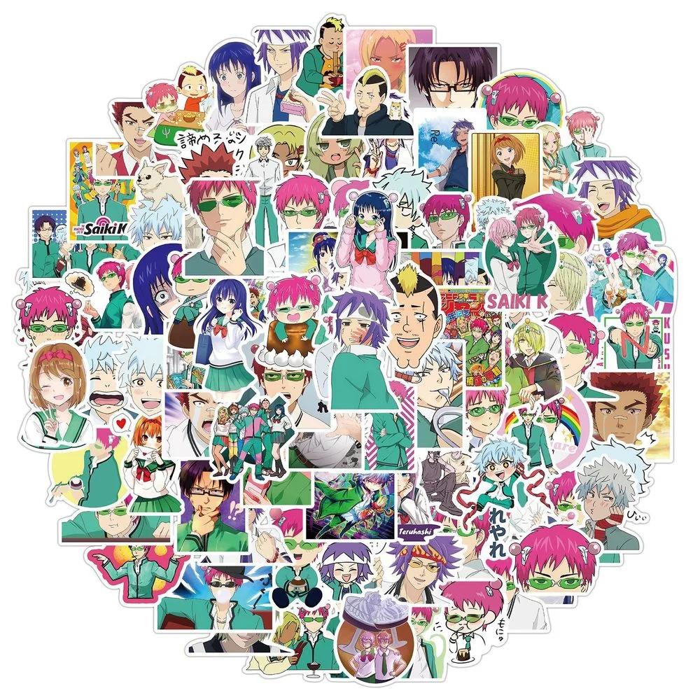 Anime The Disastrous Life of Saiki K Stickers Decals Saiki Kusuo Sticker 100Pcs 