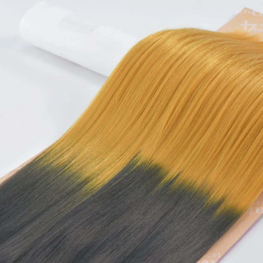 Adorable Hair Bundles With Free Small Closure,Heat Resistant Fiber Yaki Straight Packet Hair Weaves Quattro Yaki Wave 4pcs 12-18